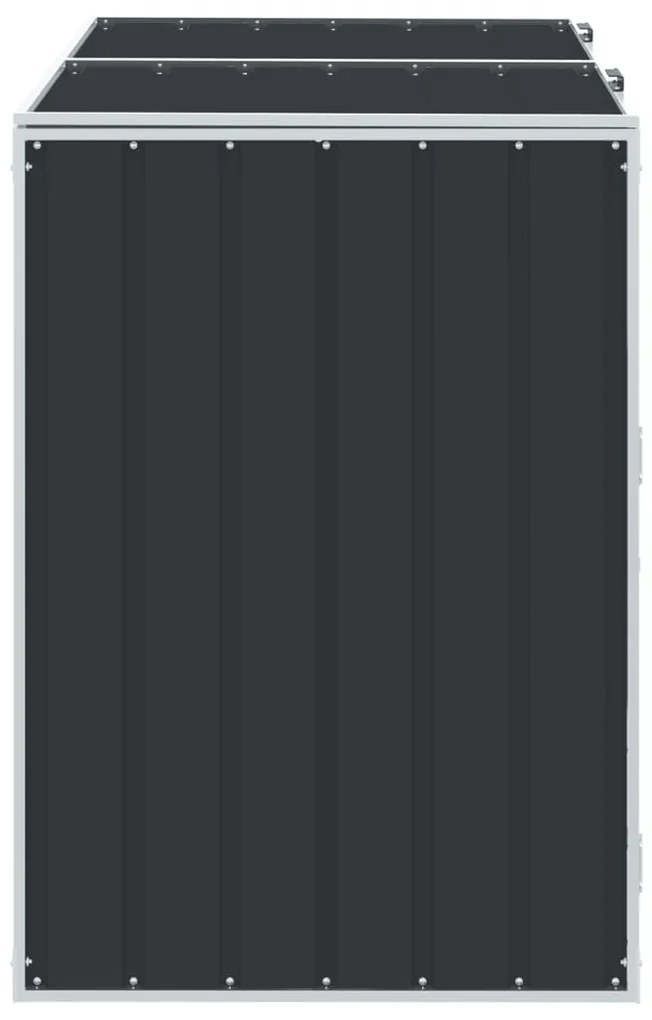 antracit acél kerekes szemetes tároló dupla tárolókhoz 138 x 79 x 117 cm