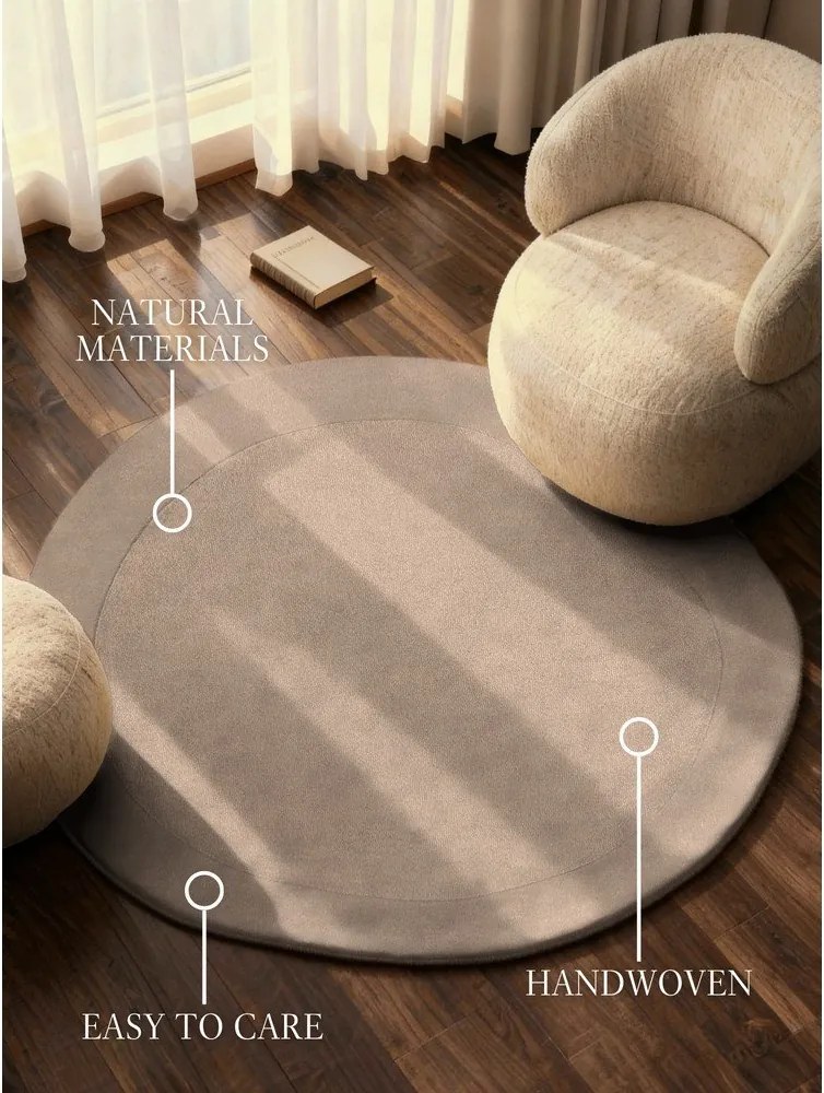 Bézs kézi szövésű gyapjúkeverék kerek szőnyeg ø 160 cm Kari Organic – Villeroy&amp;Boch