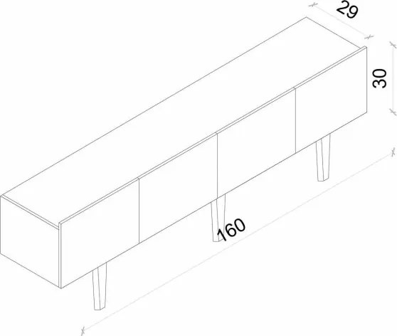 Capella TV-állvány, kék, 160 cm