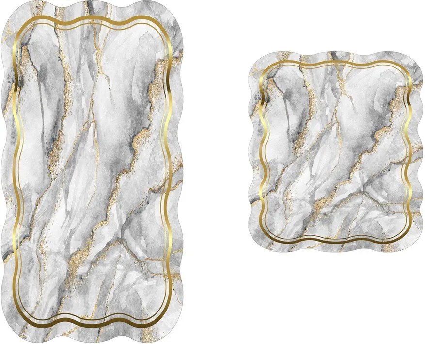 Szürke-aranyszínű fürdőszobai kilépő szett 2 db-os 60x100 cm – Foutastic