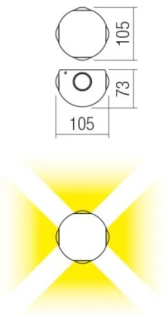 Redo 90500 -LED Kültéri fali lámpa MILESTONE 4xLED/3W/230V IP54 antracit