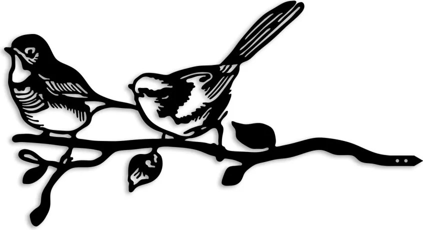 Bird fém kerti dísztárgy, fekete, 50×26 cm
