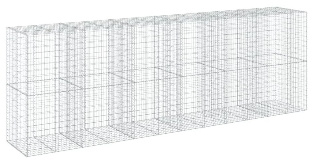 horganyzott vas gabion kosár fedéllel 600 x 100 x 200 cm