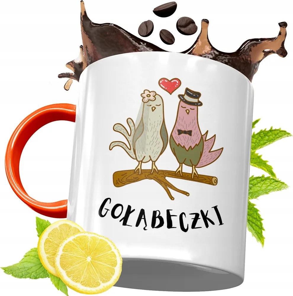 Narancssárga Bögre Valentin Napra Lányoknak, fényképes nyomattal