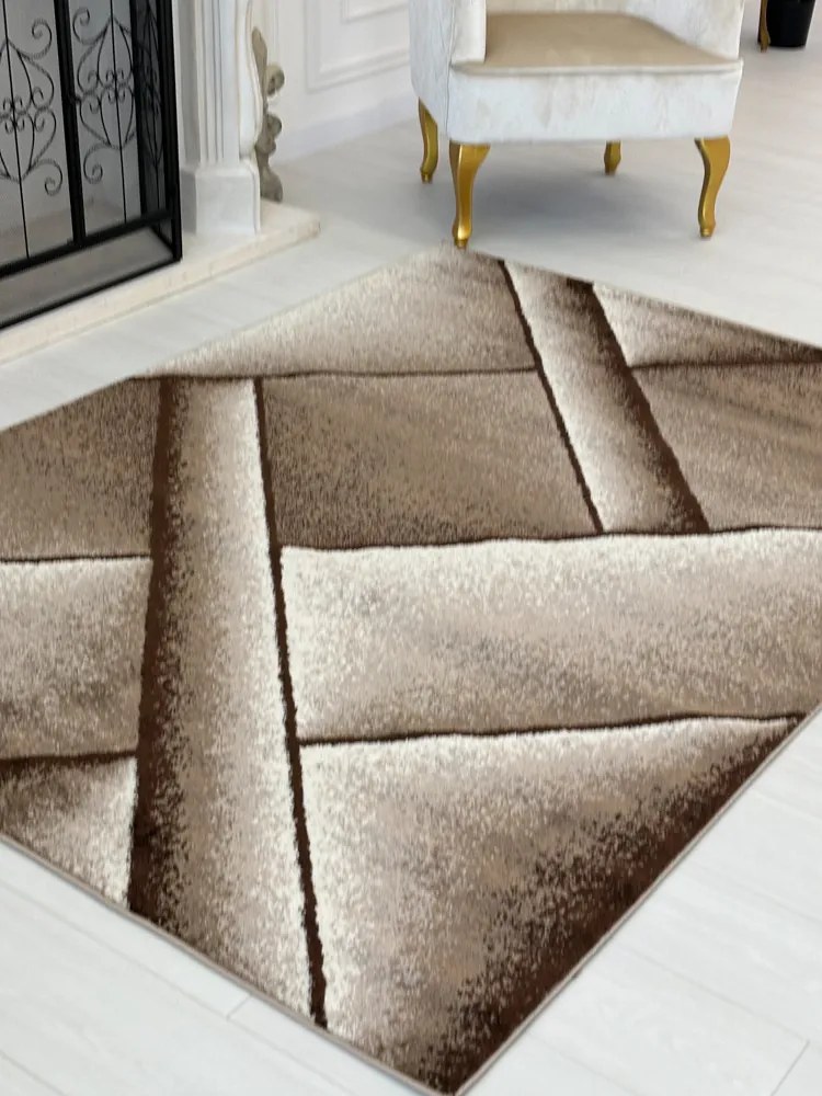 Nora 6034 bézs modern szőnyeg 80 cm-es szett