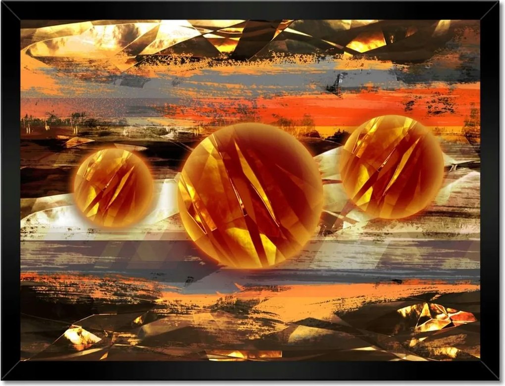 Poszterek keretben 40x30 Kíváncsi narancssárga gömbök