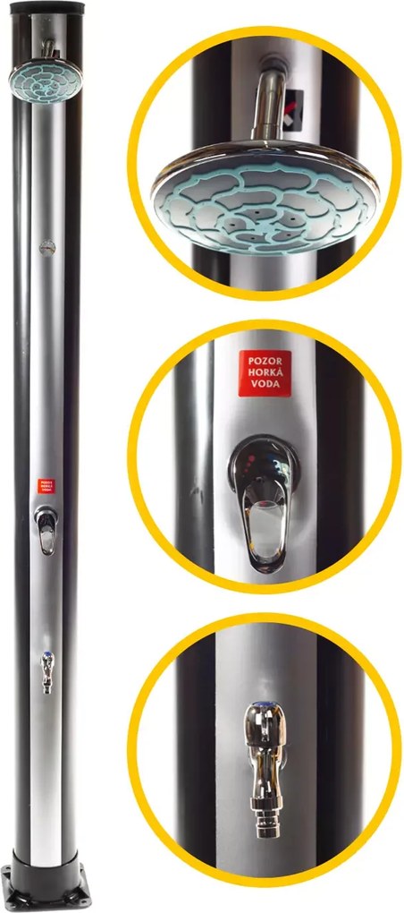 Kerti szolár zuhany Hawaj 38 l fekete/ezüst