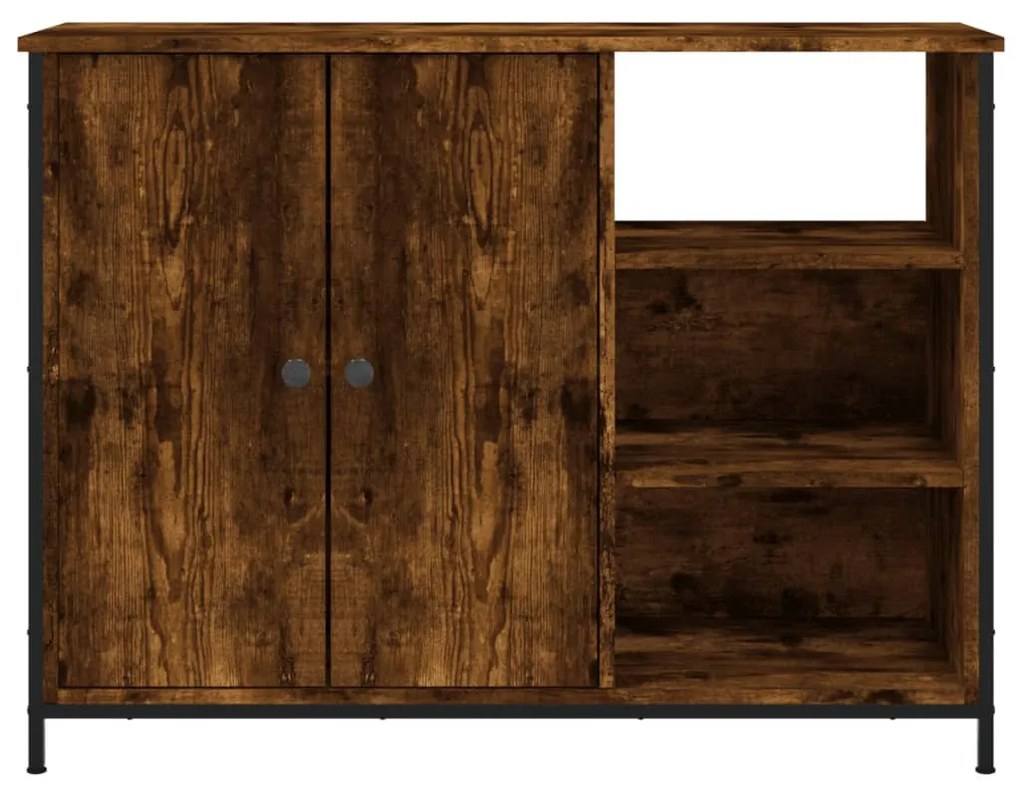füstös tölgy színű szerelt fa tálalószekrény 100 x 33 x 75 cm