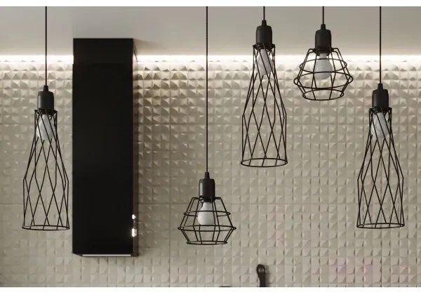 Sollux SL.1165 - Csillár zsinóron SUBA 1xE27/15W/230V fekete