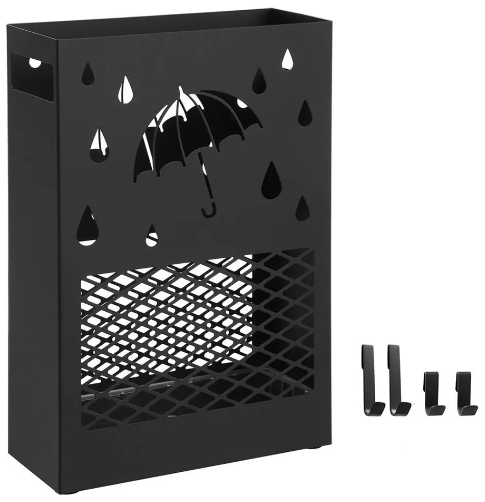 RAIN fém esernyőtartó, 28x12x41cm, fekete SongmicsHome