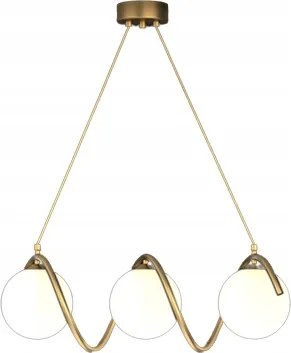 Függőlámpa Mennyezeti Csillár Gömbök arany Modern Led 3*G9 tejfehér