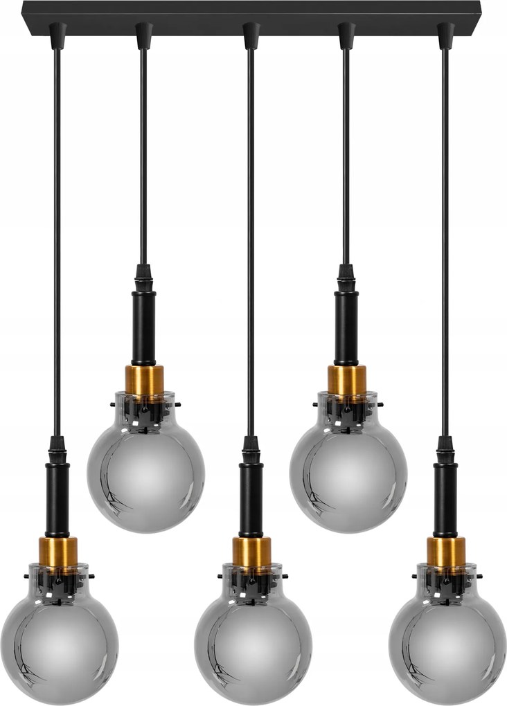 Függő Lámpa Üveg Fekete Modern Arany