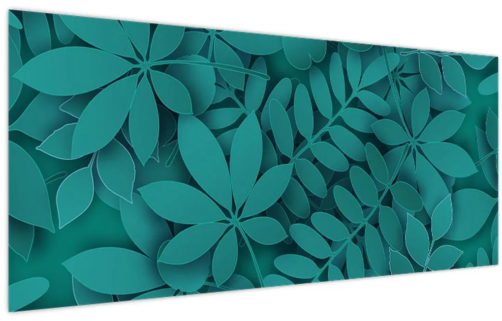 Kép - Türkiz levelek (120x50 cm)