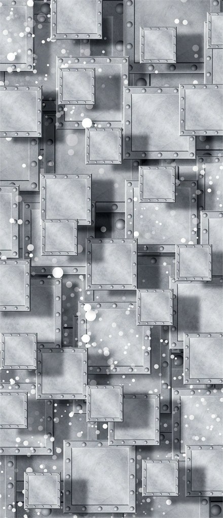 Fotótapéta Fém szegecses lapok szürke ipari absztrakt 91x211 +ragasztó