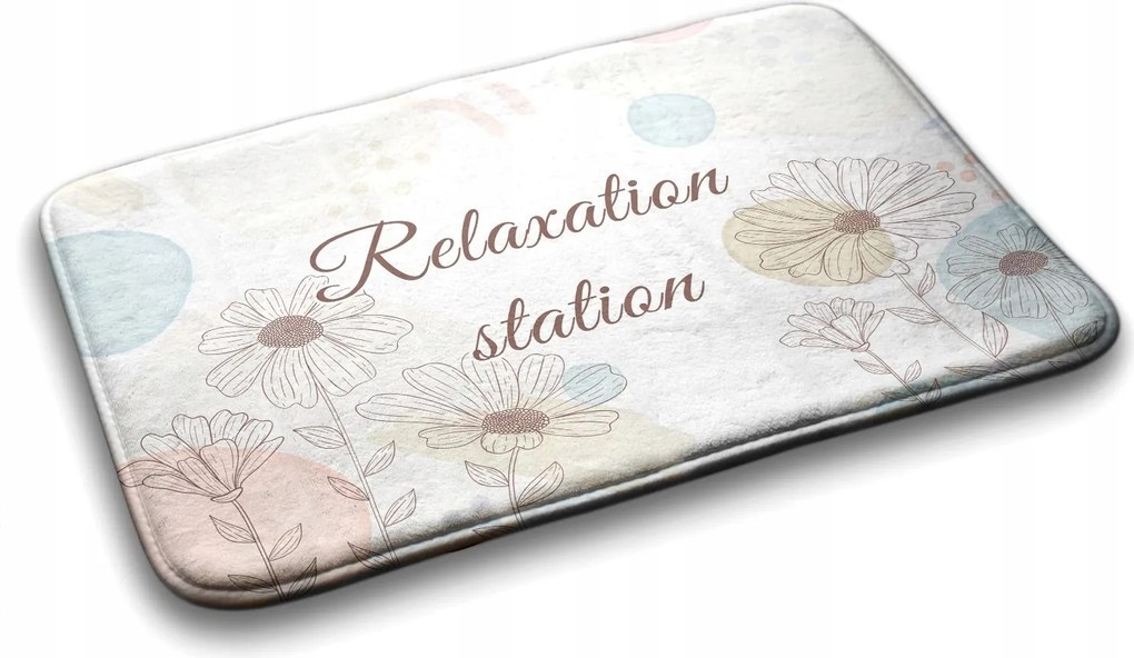 Fürdőszobaszőnyeg Line Art Virágos 75x45