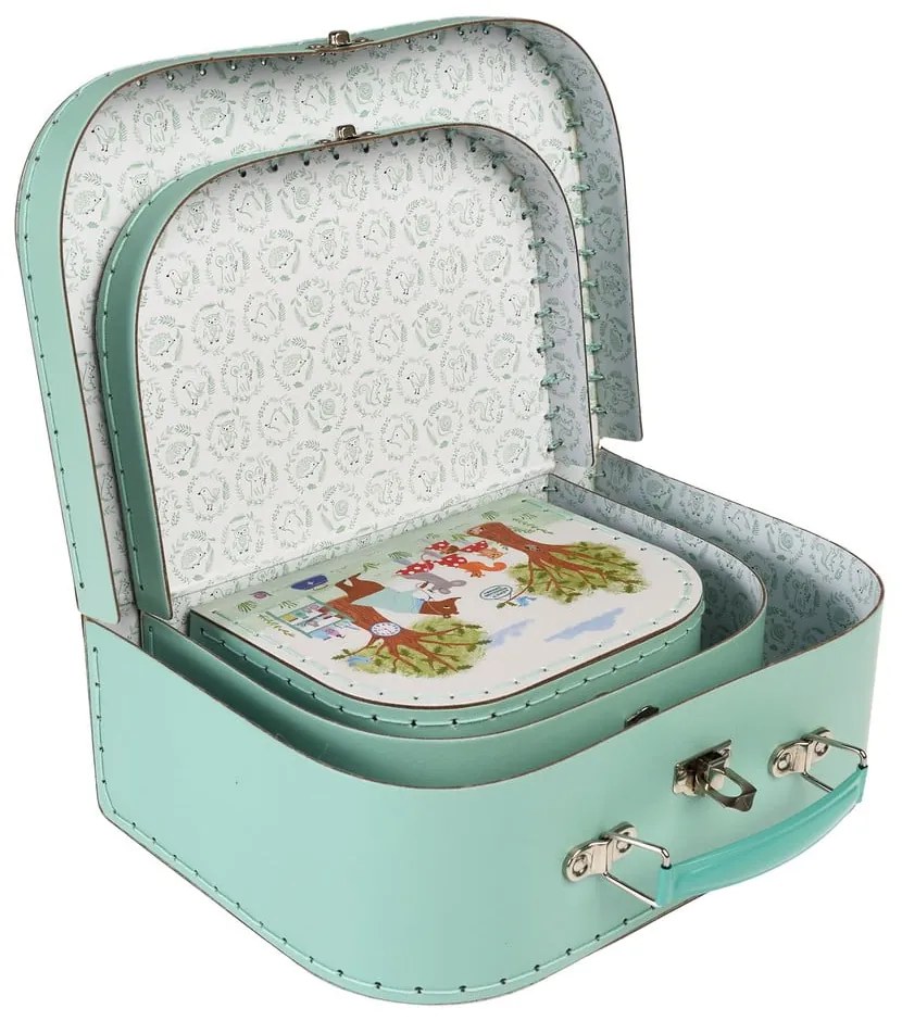 Karton játéktároló doboz szett 3 db-os 21x28x8 cm Woodland Friends – Rex London