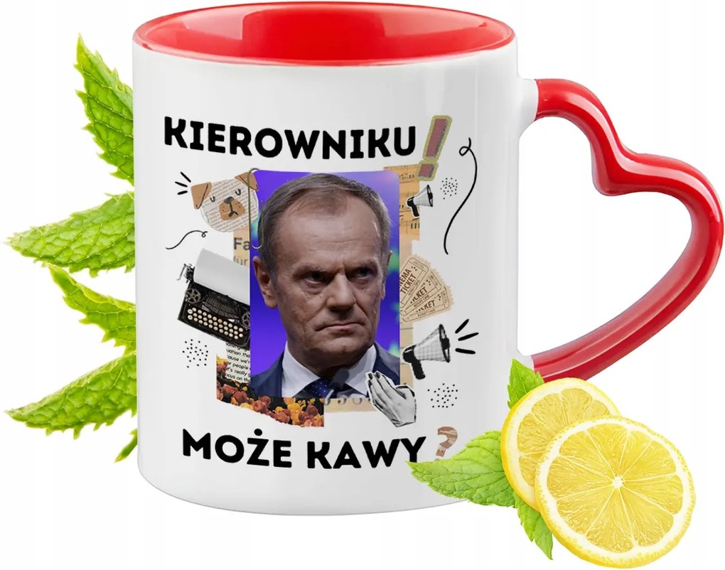 Tusk Piros, szív alakú füllel Ajándék