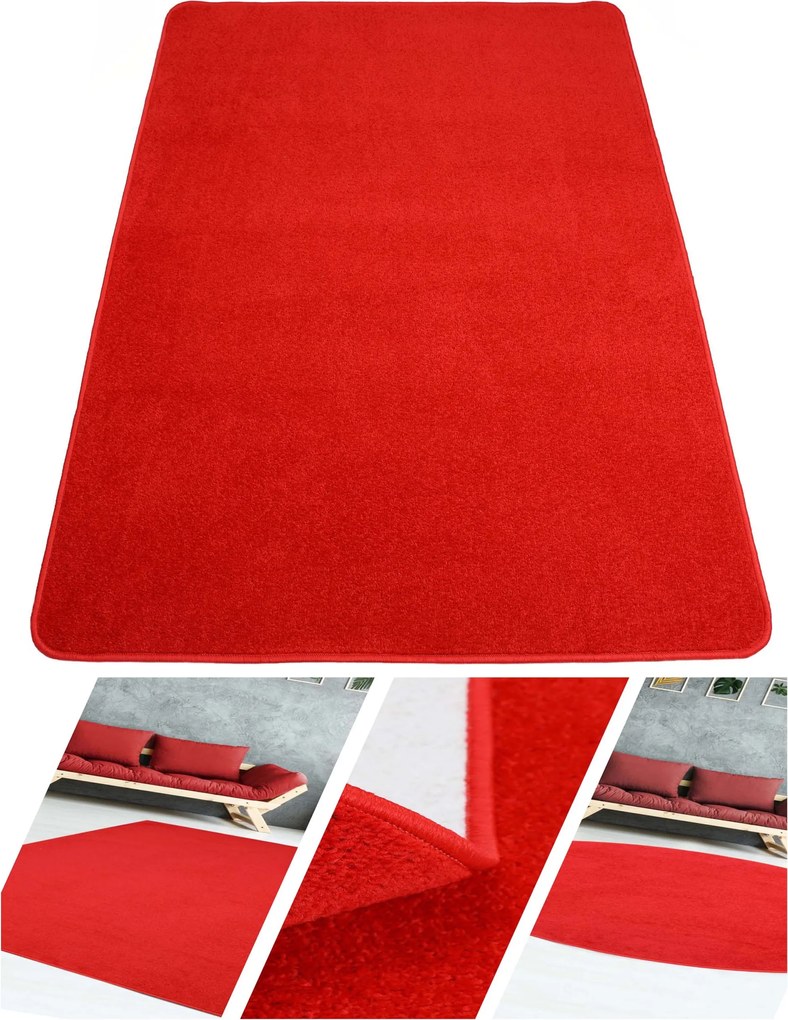 Sima Szobaszőnyeg Piros Diamond Méret 100x150cm