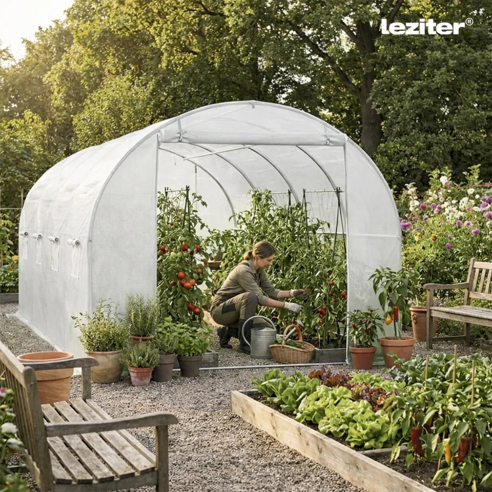 Fóliasátor 200x250x400 cm váz+fólia fehér