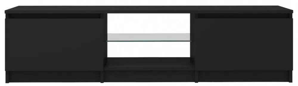 fekete TV-szekrény LED lámpákkal 140 x 40 x 35,5 cm
