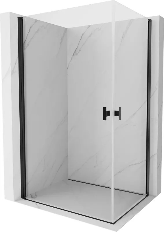 Mexen Mist-B Duo nyíló zuhanykabin 100 x 90 cm, átlátszó, fekete - 8A2-100-090-70-00