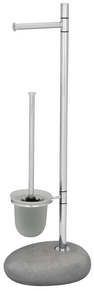 WENKO 19494100 - WC-kefe PEBBLE STONE 23,5x70 cm fényes. króm/szürke/szatén