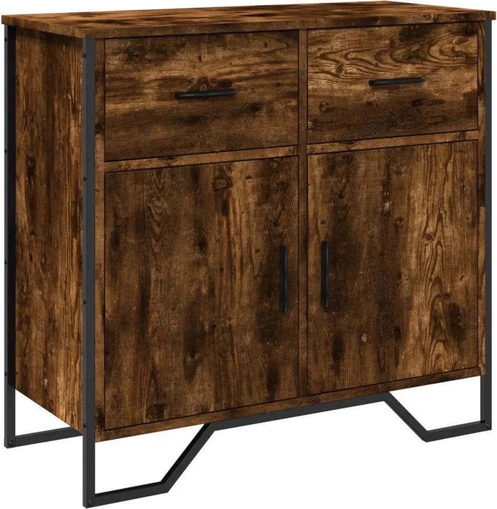 vidaXL füstös tölgy színű szerelt fa tálalószekrény 79,5x35,5x74,5 cm