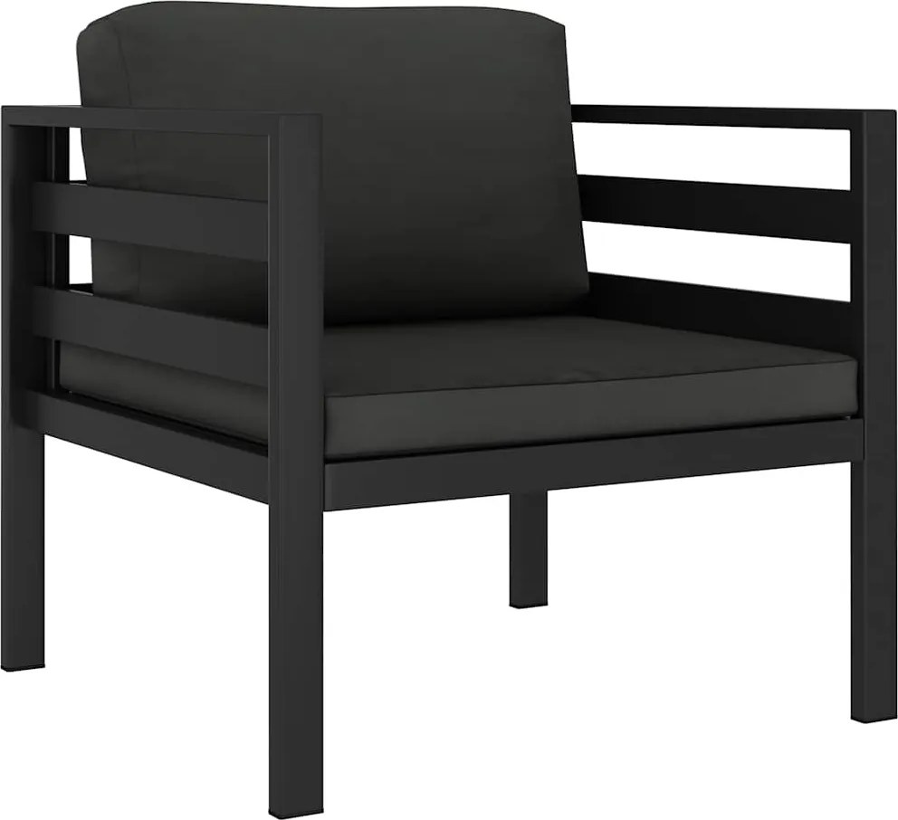 vidaXL egyszemélyes antracitszürke alumínium kanapészék párnával