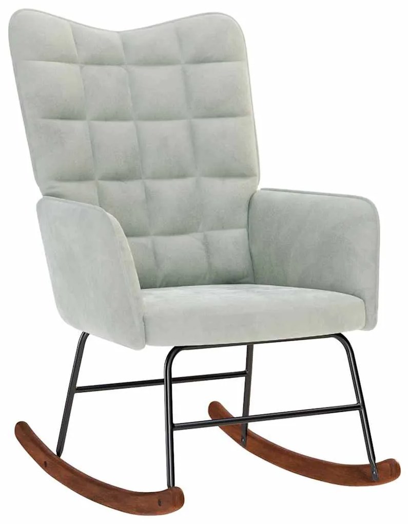 világosszürke bársony hintaszék ülőkével