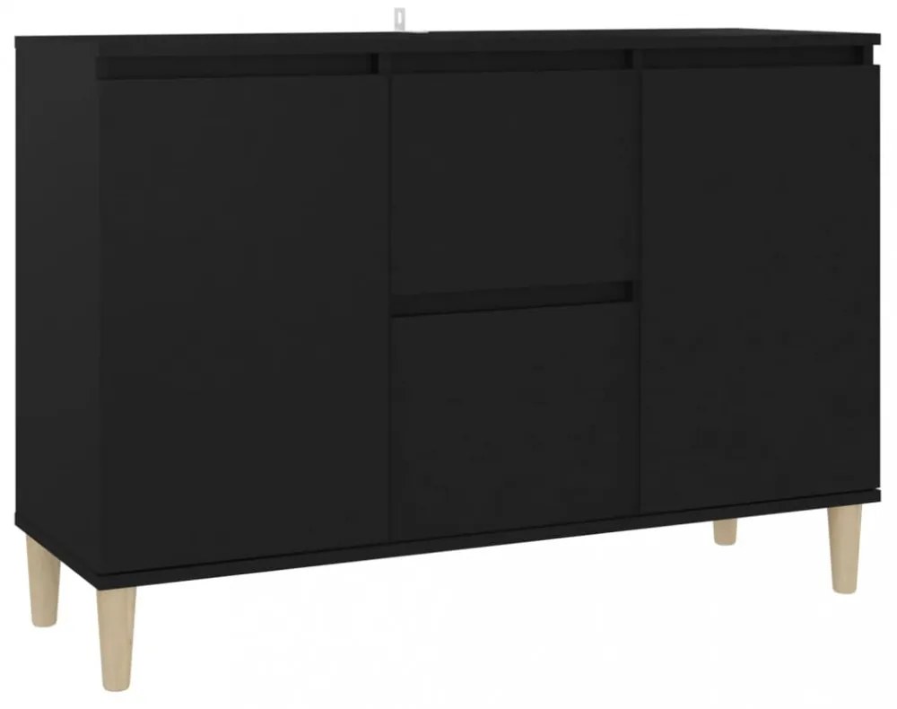 fekete szerelt fa tálalószekrény 101 x 35 x 70 cm