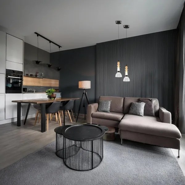 LED Csillár zsinóron LUCCO LED/13W/230V átm. 15 cm füstös