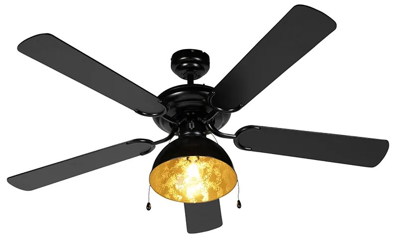 Mennyezeti ventilátor fekete bézs színnel 130 cm húzózsinórral - Mistral Magna