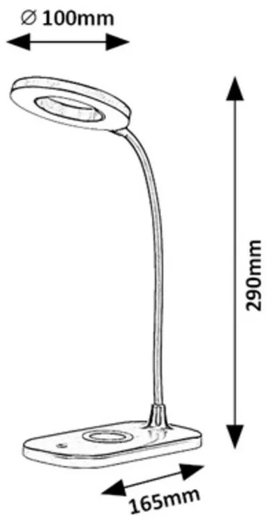 Rabalux 74013 LED Harding lámpa, 5 W, fekete