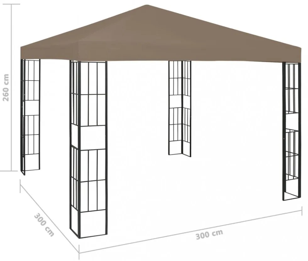 tópszínű pavilon 3 x 3 m