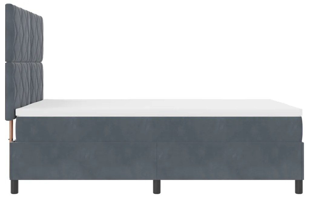 Boxspring Ágy Mattal és LED Fekete Szürke 140x200 cm Bársonyos