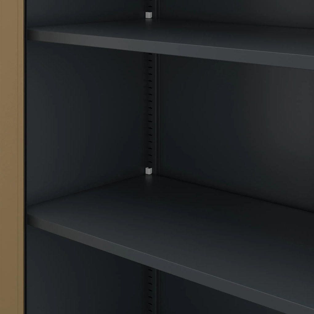 Antracit / dió rekeszes fémszekrény: Eco Design TOMASZ, 900 x 1850 x 450 mm