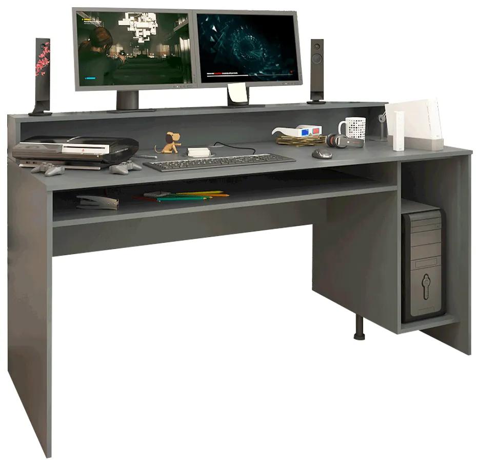 Számítógépasztal/gamer asztal, grafit, TEZRO NEW