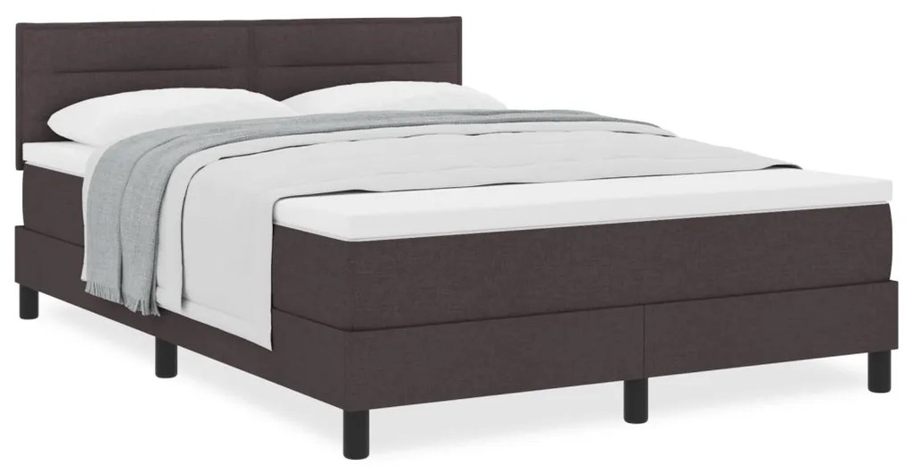 Box Spring Ágy Matrac Sötétbarna 140x200 cm Szövet