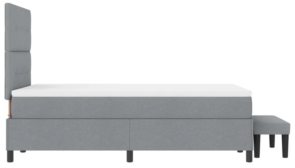 Box Spring Ágy Matraccal és Pad mosott szürke 120x200 cm Szövet