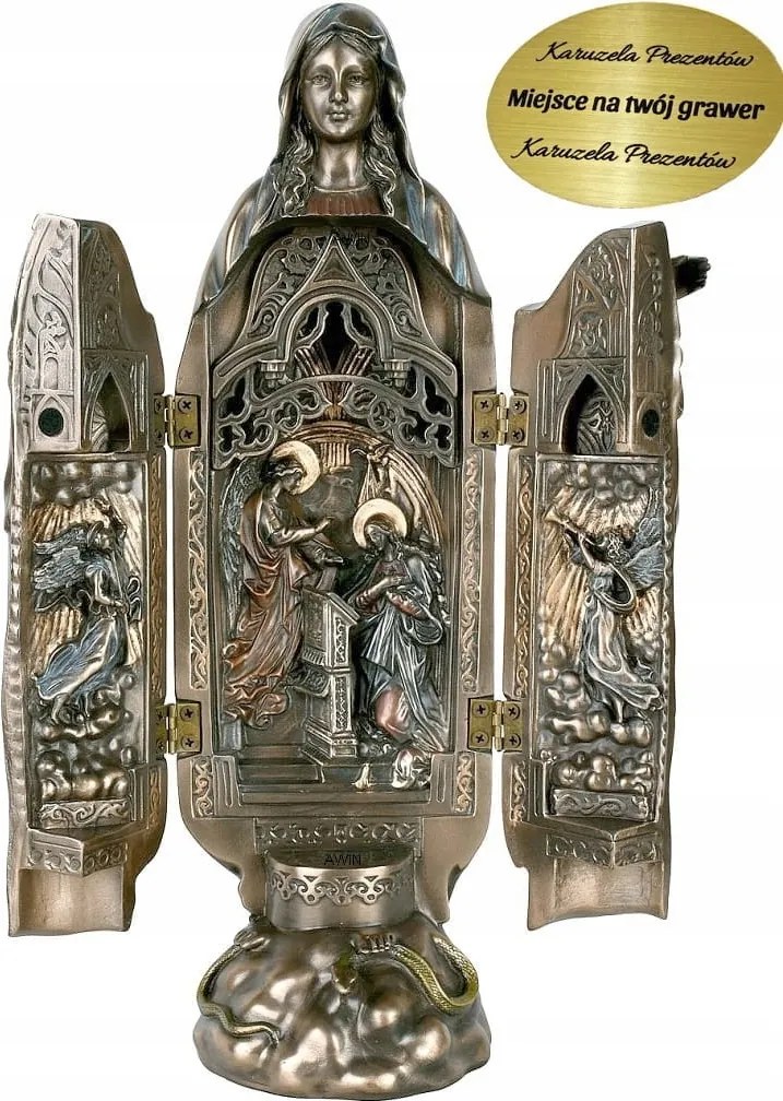 Triptichon Mária Angyali Üdvözlet Szűz Oltár Utazó Spirituális Ajándék v