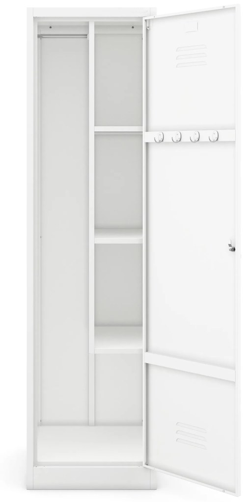 AGNES fém takarítószekrény, 500 x 1850 x 500 mm, fehér