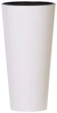 Prosperplast TUBUS SLIM fehér fényes 25 cm virágcserép