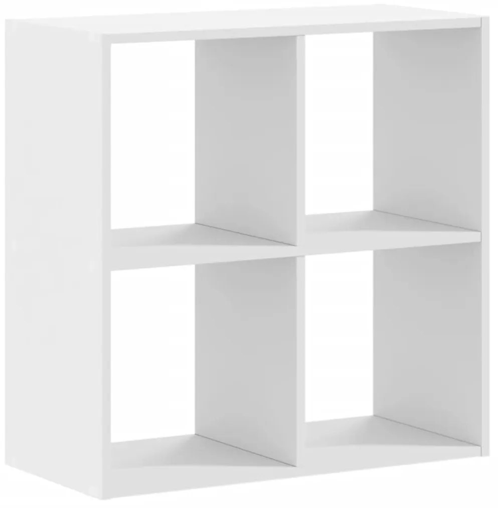 fehér szerelt fa könyvespolc 68,5 x 32 x 68,5 cm