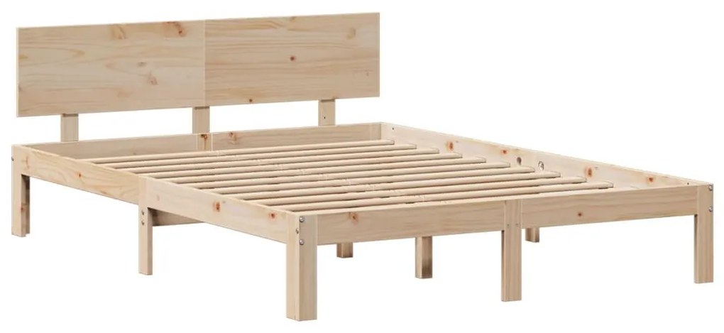 tömör fenyőfa könyvespolcos ágy matrac nélkül 150 x 200 cm