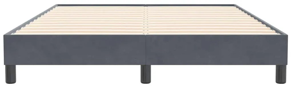 vidaXL sötétszürke bársony rugós ágy matrac nélkül 140x210 cm