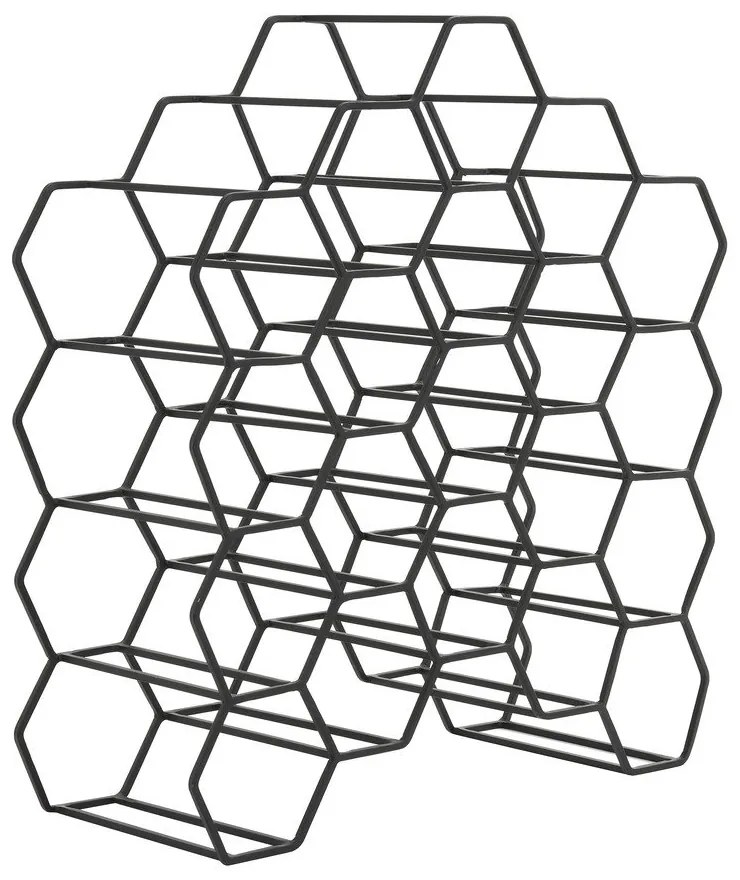 Fekete fém bortartó polcos állvány, palackok száma 12 Salbris – Light &amp; Living