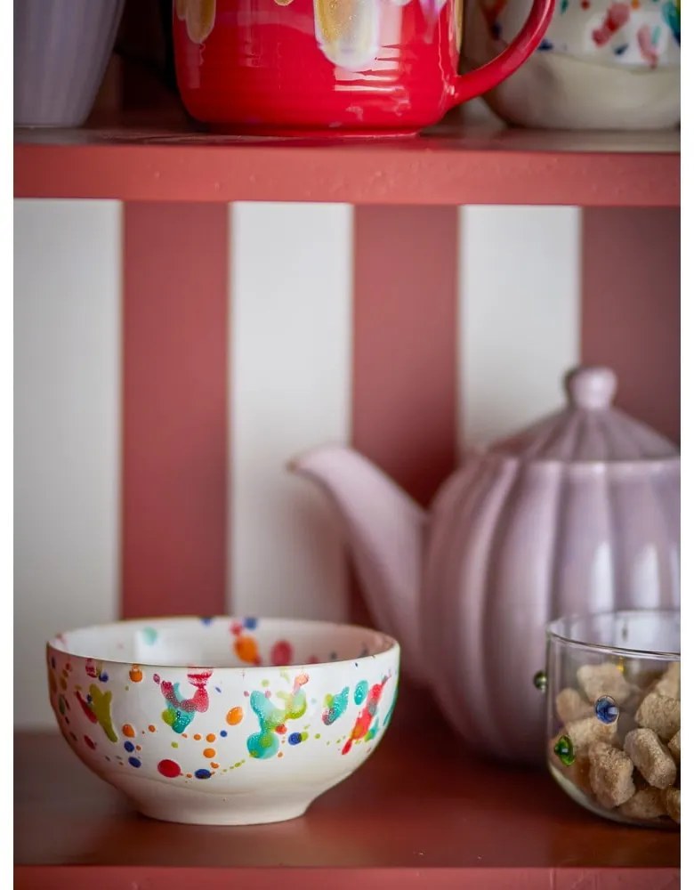 Krémszínű kőedény tálka szett 4 db-os 300 ml Freckles – Bloomingville