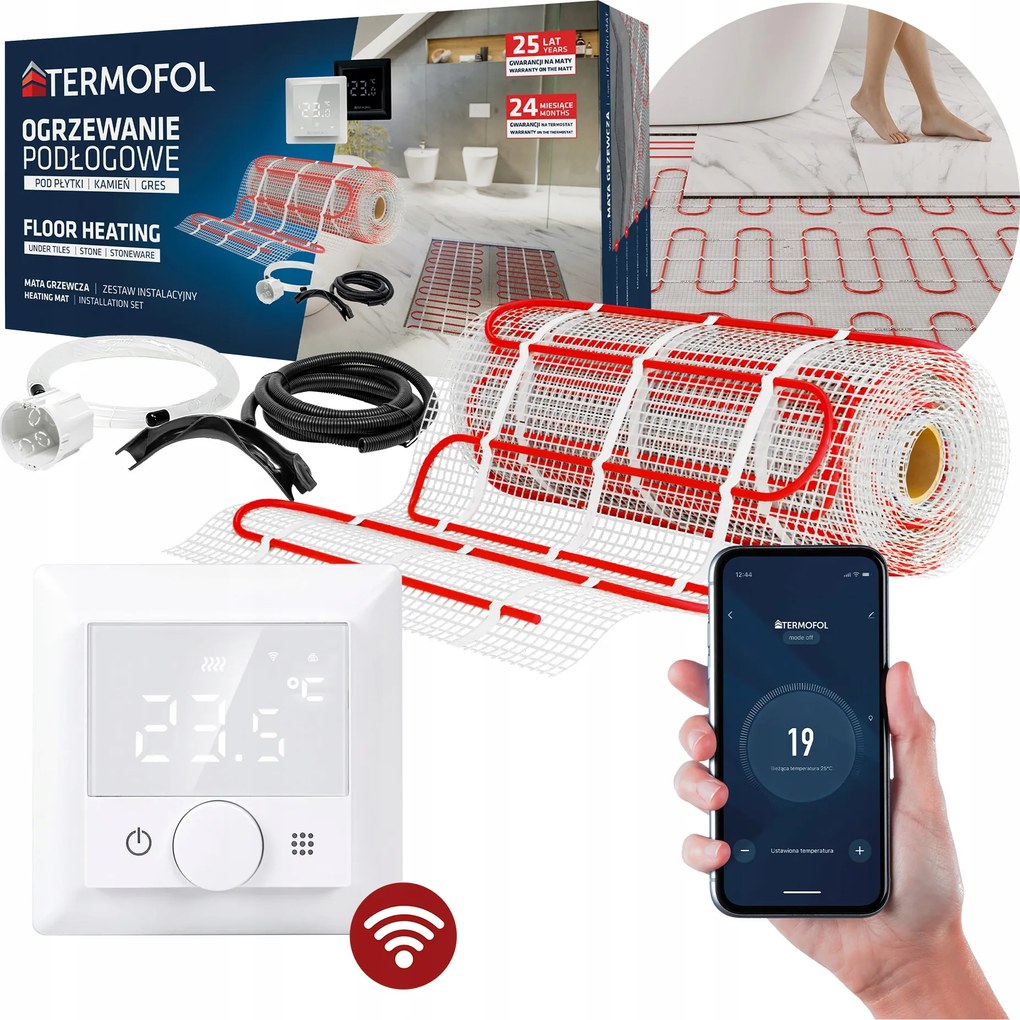 Csempeszőnyeg Padlófűtés Szett 3,5 m2 150W/m2 TFH5 Wifi