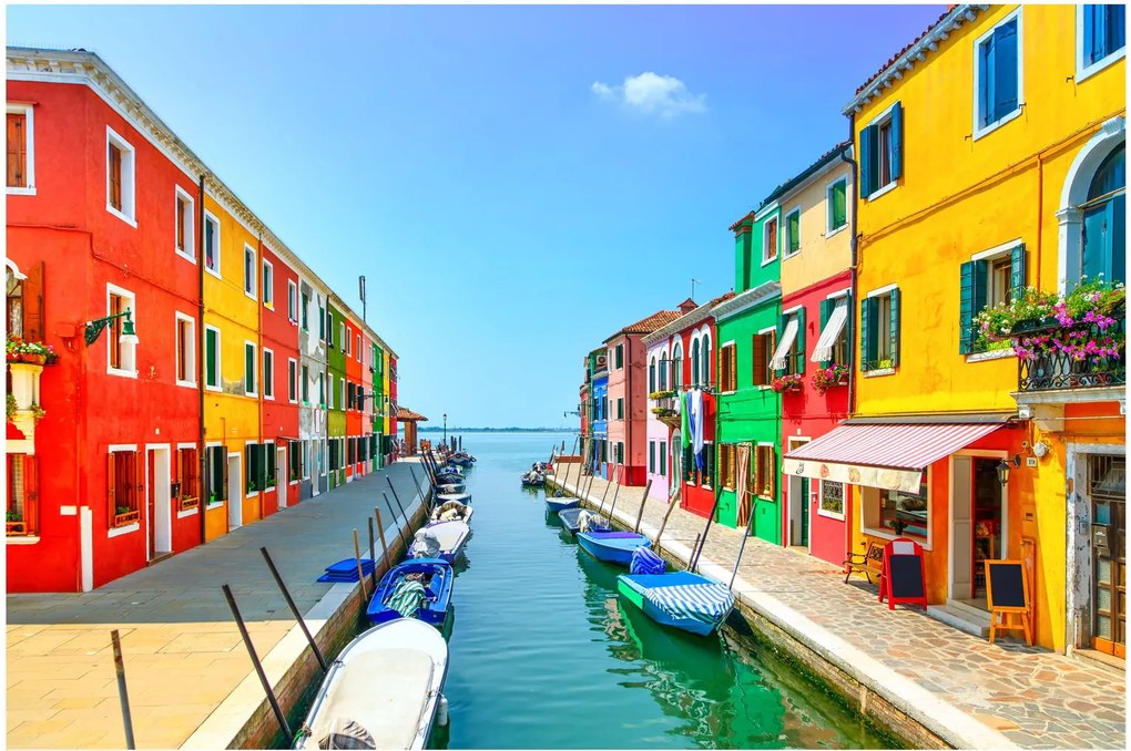 Kép - Burano sziget, Velence, Olaszország (90x60 cm)