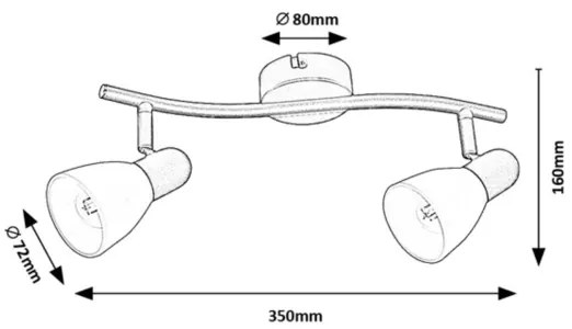 Rabalux 73092 - SOMA spotlámpa 2xE14/40W/230V
